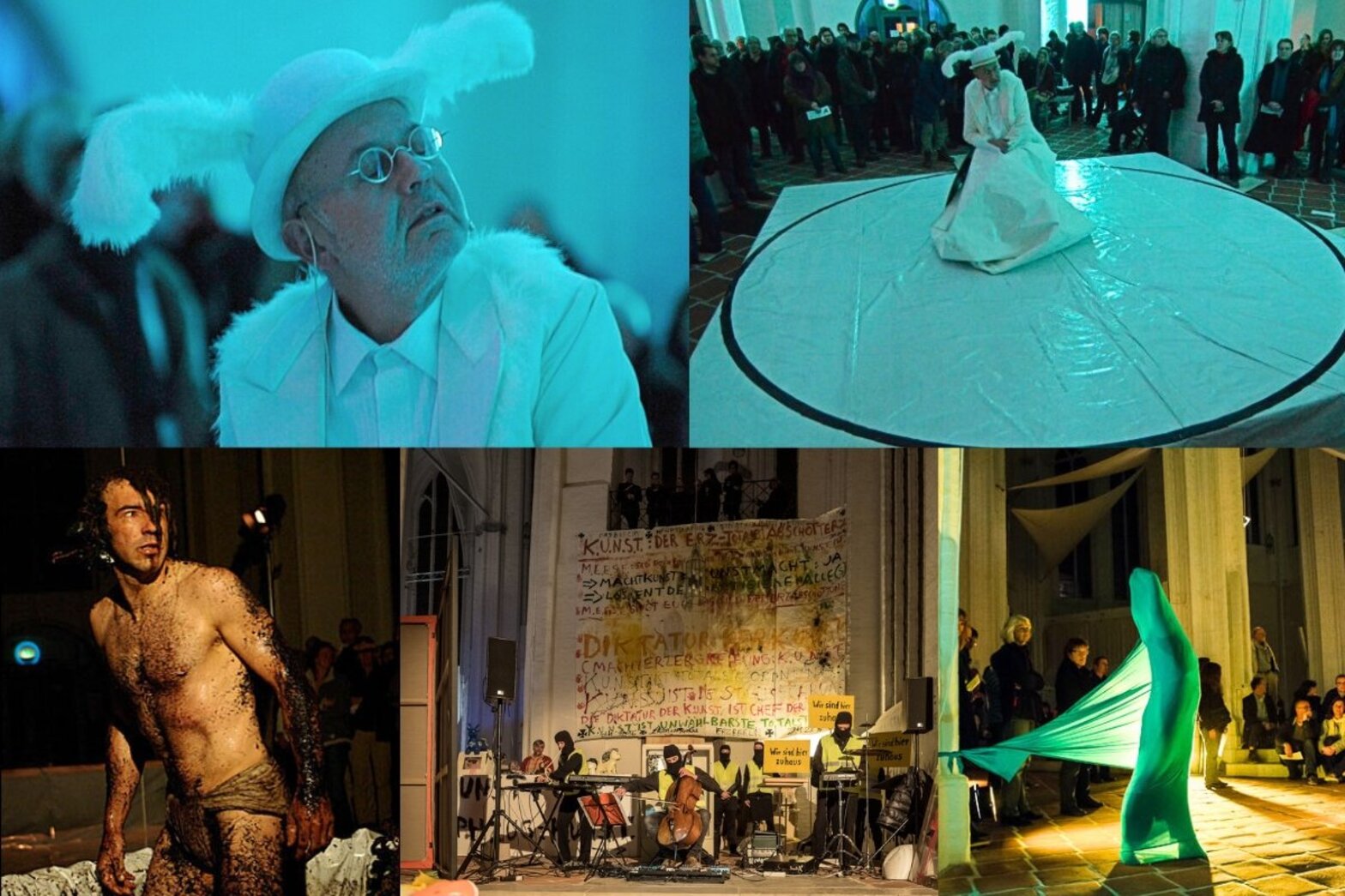 Collage aus mehreren Szenenfotos der Petrivisionen.