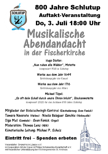 Programm der musikalischen Andacht am 3.Juli