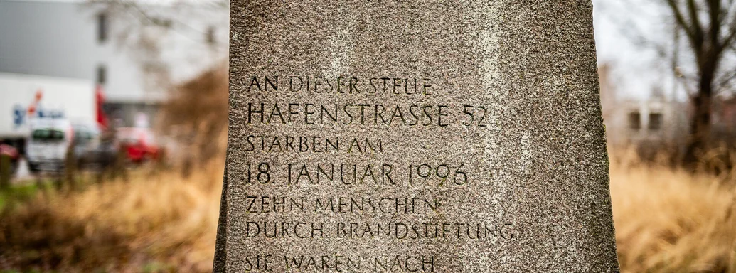 Blick auf Gedenkstätte in der Hafenstraße